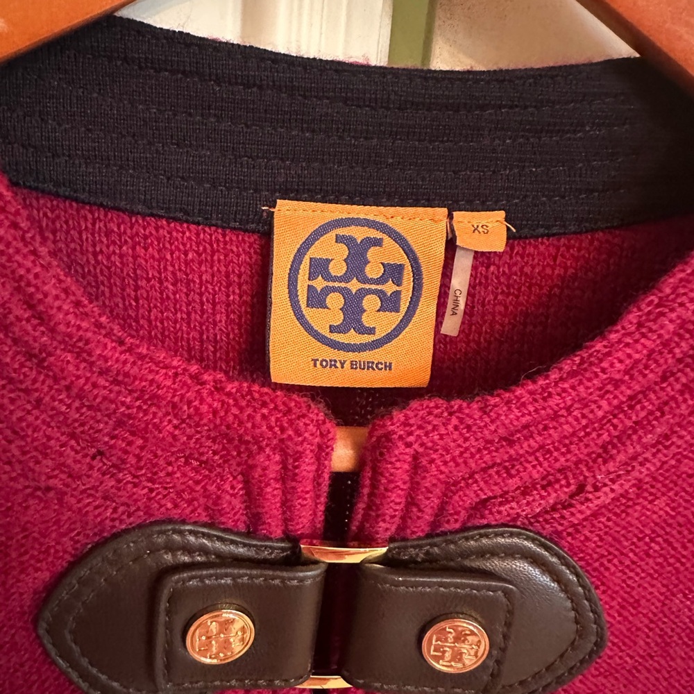 Tory Burch Rich Burgundy Crewneck Sweater - Picture 2 of 3
